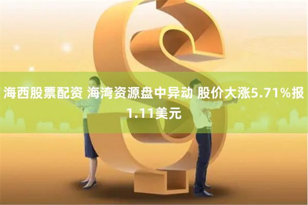 海西股票配资 海湾资源盘中异动 股价大涨5.71%报1.11美元